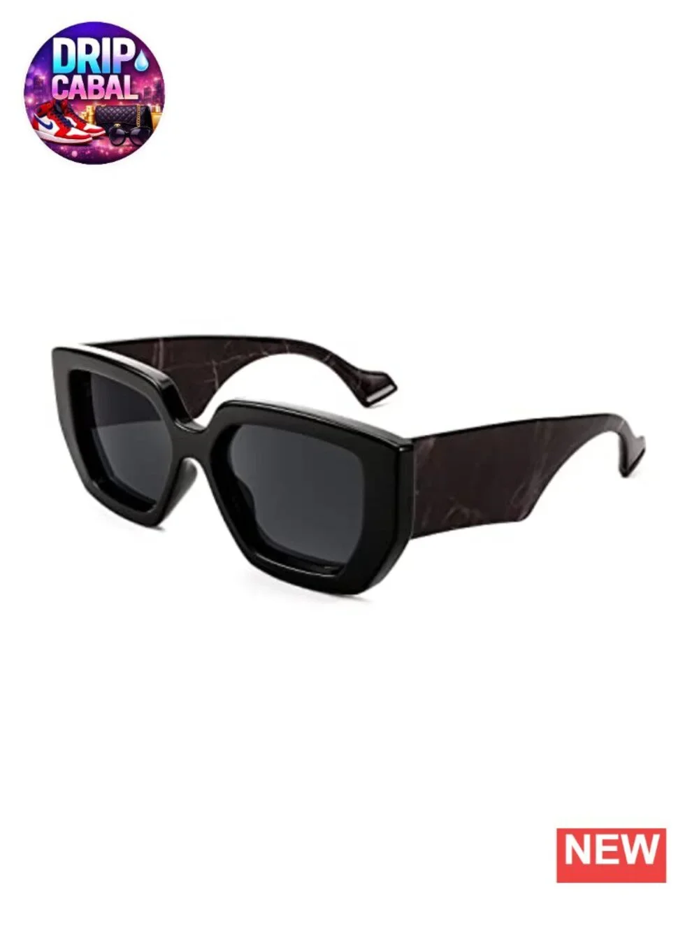 Oversized Square Sunglasses with Thick Acetate Frame UV400 Protection for